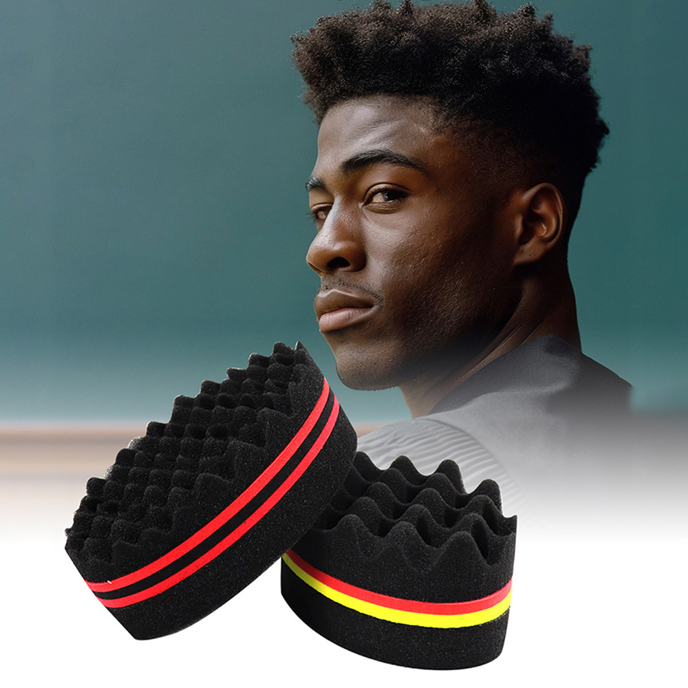 Afro Pick Comb - Oval Double-Sided Magic Twisted Hairbrush Sponge