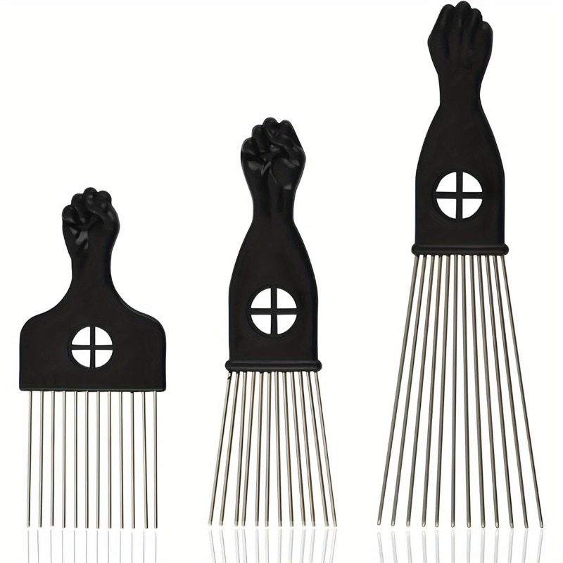 Afro Pick Comb - 1- Piece Stainless Steel Afro Hair