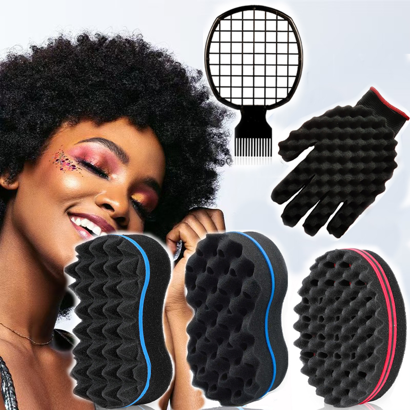 Afro Pick Comb - 2/3/4pcs Afro Twist hair comb sponge