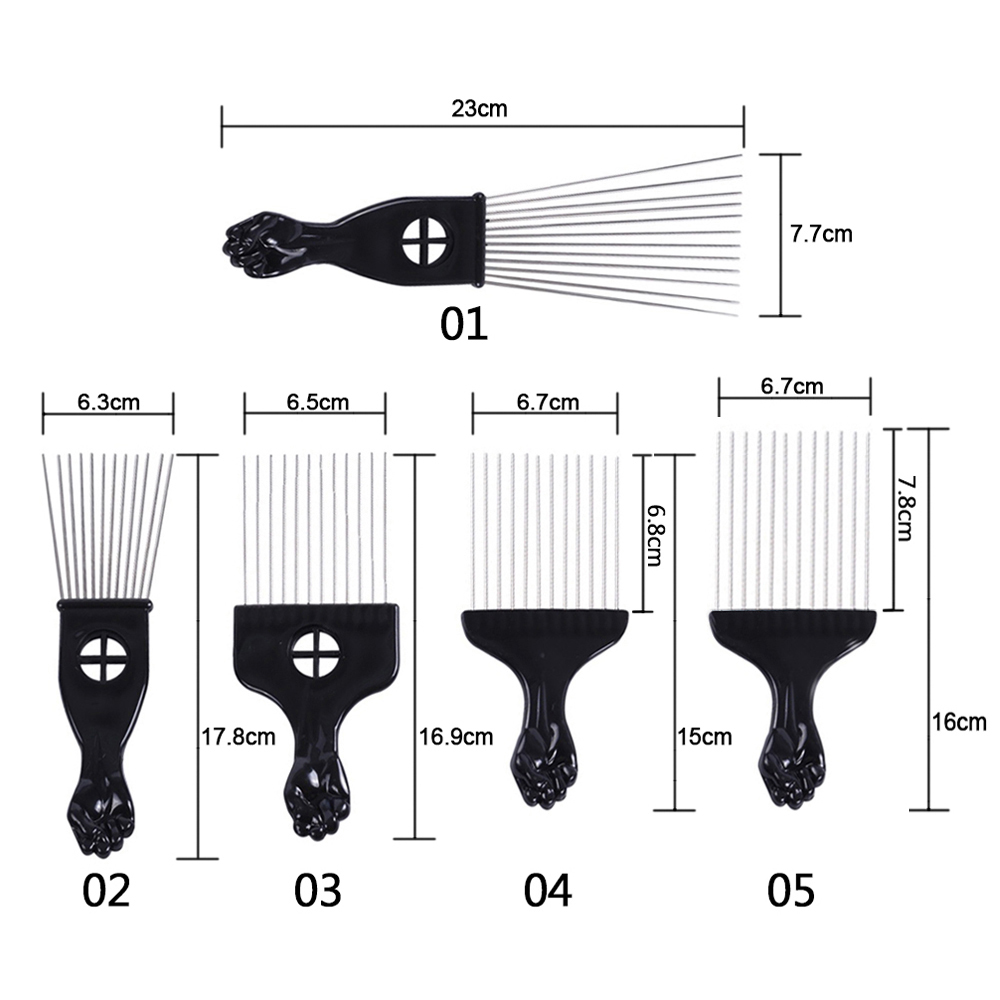 1 Pcs Salon Use Black Metal Af - Afro Pick Comb ulasan dan harga