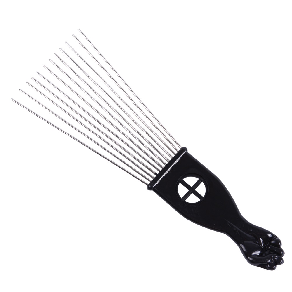 1 Pcs Salon Use Black Metal Af - Afro Pick Comb ulasan dan harga