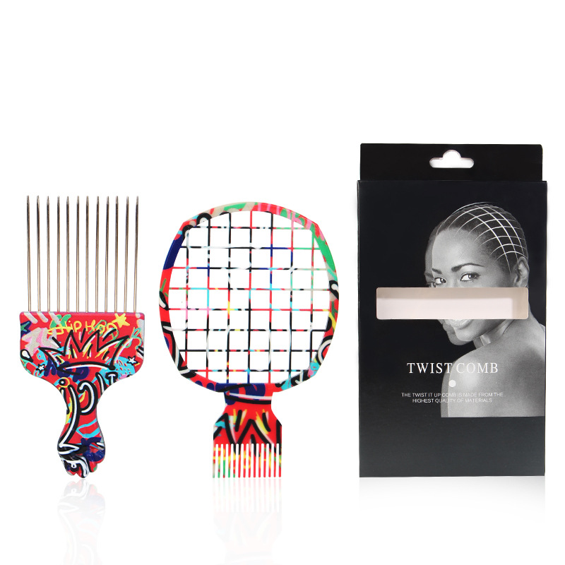 2Pcs Professional Salon Afro C - Afro Pick Comb ulasan dan harga