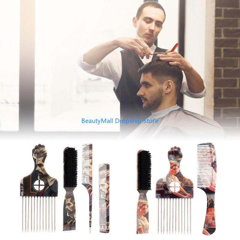 40JD Fashion Hairbrush Set Wit - Afro Pick Comb ulasan dan harga