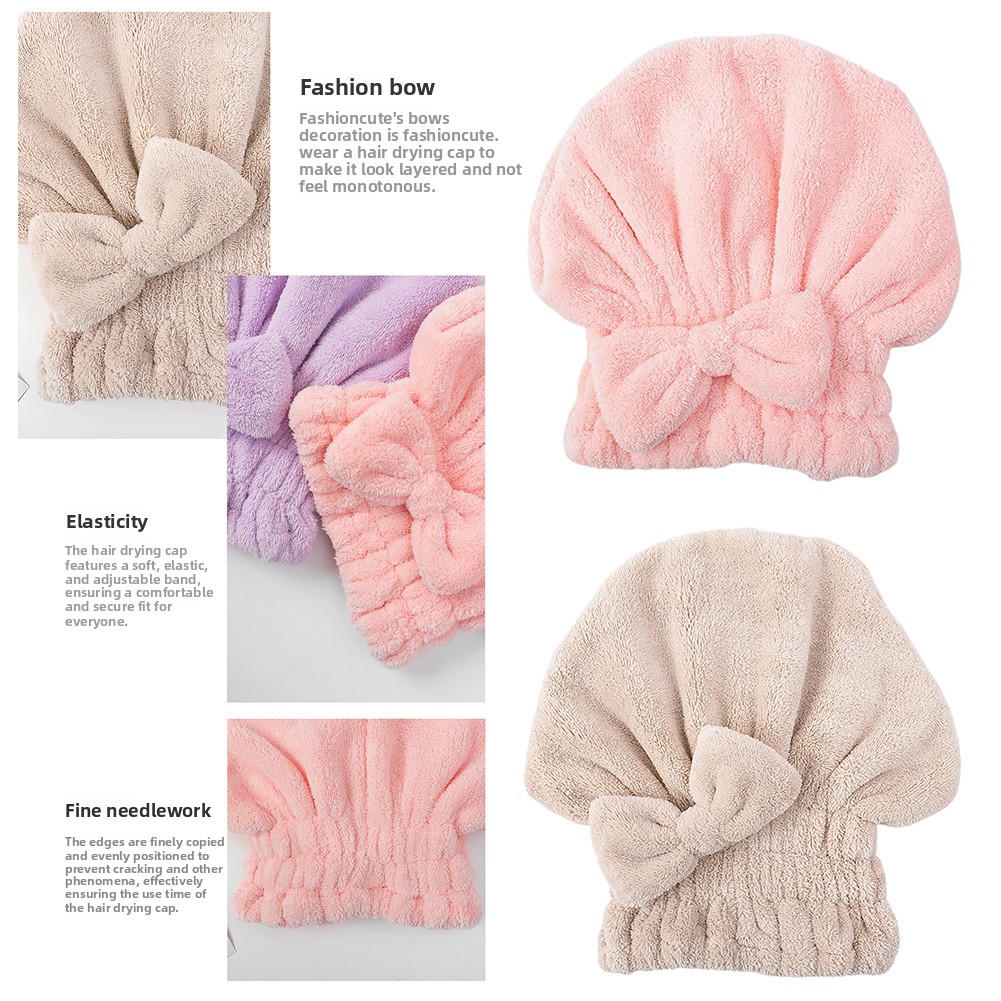 Bow-Knot Shower Cap Super Abso - Hair Care Long Hair ulasan dan harga