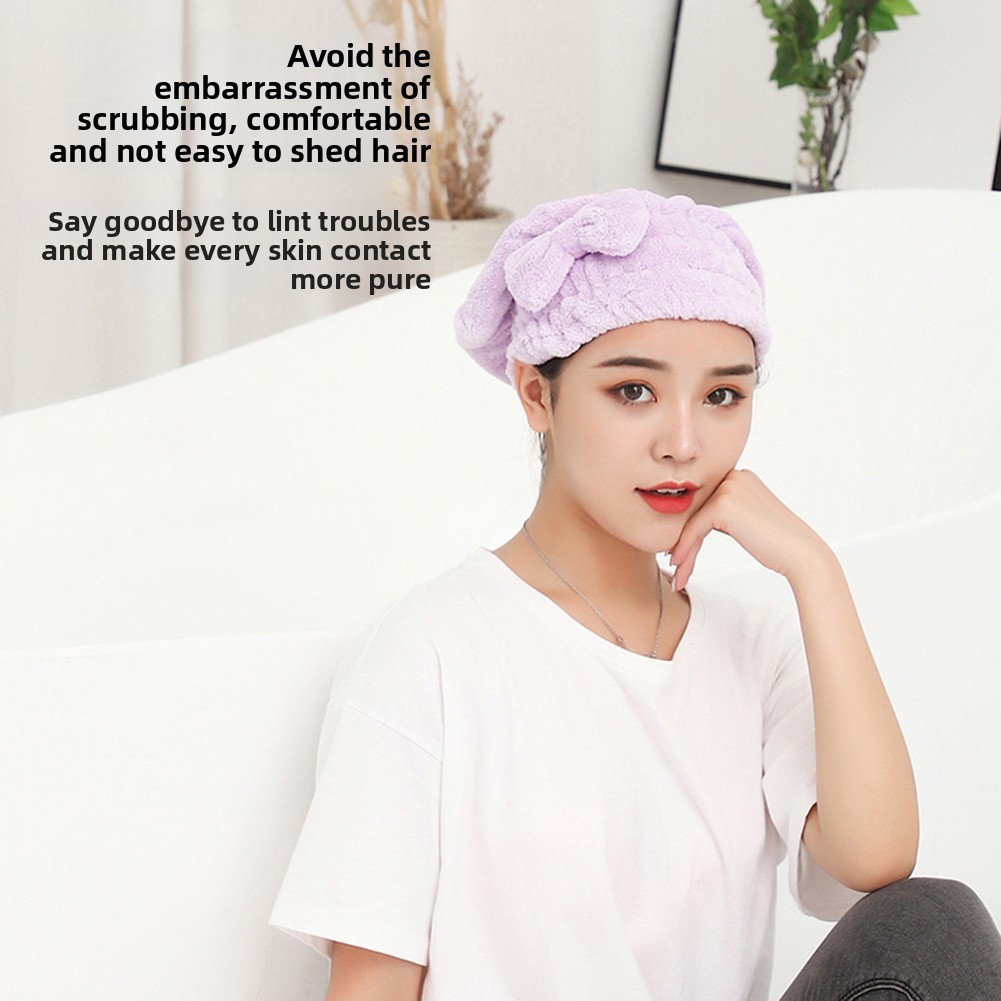 Bow-Knot Shower Cap Super Abso - Hair Care Long Hair ulasan dan harga