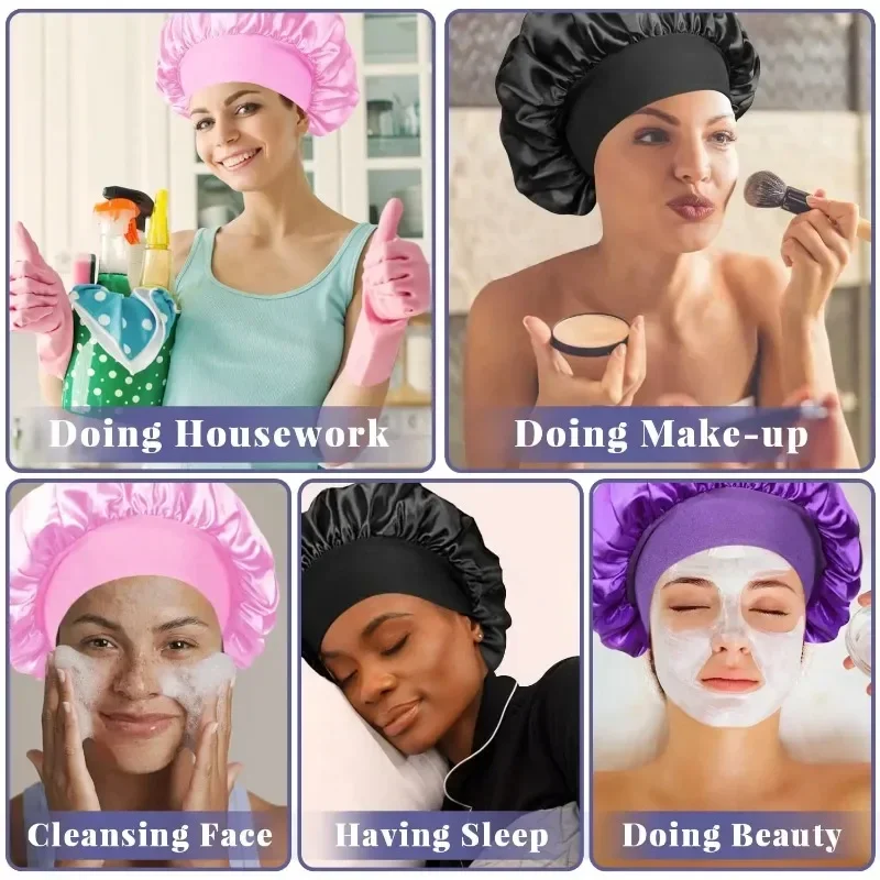 Large Satin Sleep Bonnet Silky - Hair Care Long Hair ulasan dan harga